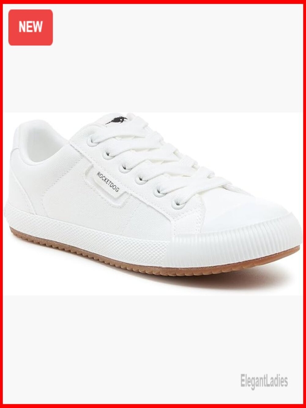 Women's White Cotton Sneakers with Plush Foam Insole, Platform Sole